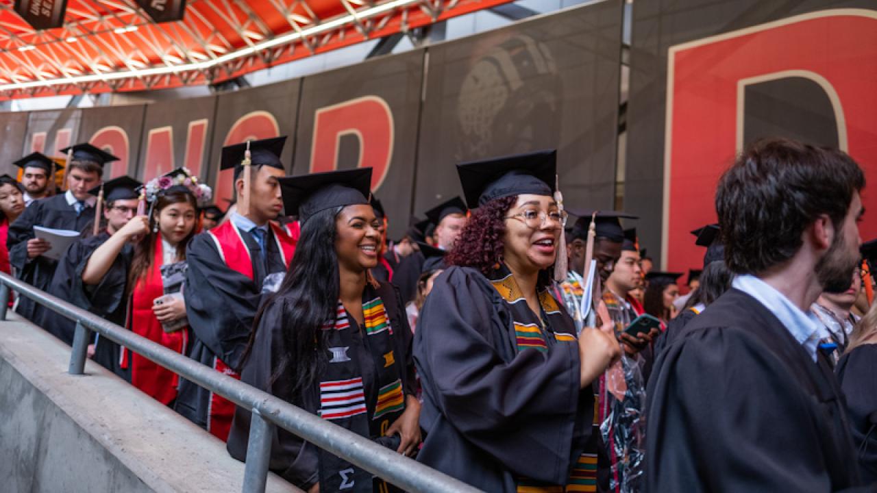 Graduates processing into Ohio Stadium